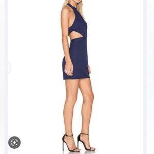 high neck cut out dress